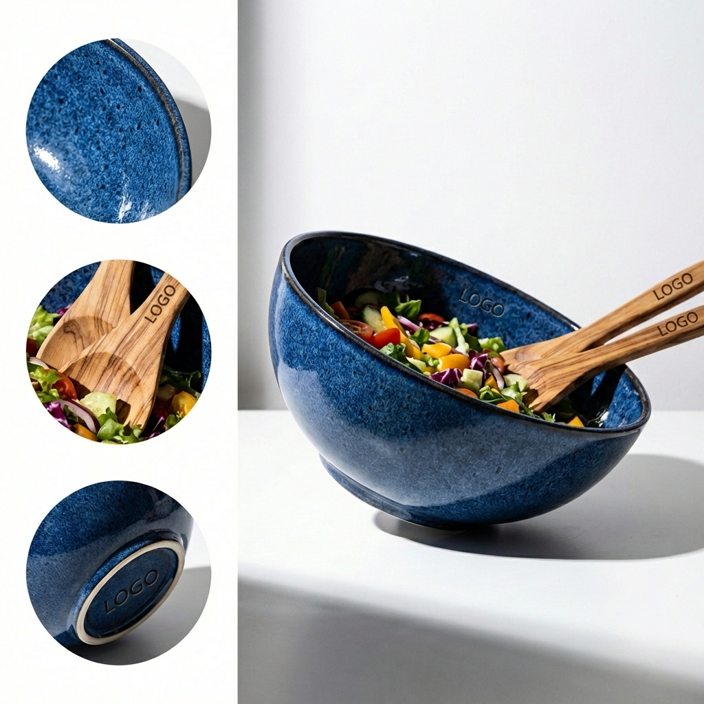 Artisan Speckled Glaze Large Ceramic Serving Bowl