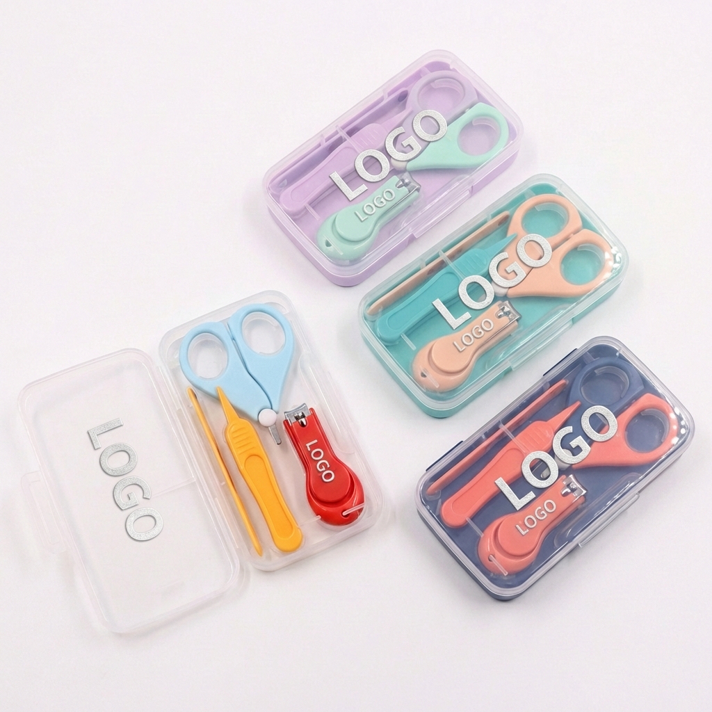 4-Piece Portable Infant Grooming Set with Rounded Safety Scissors