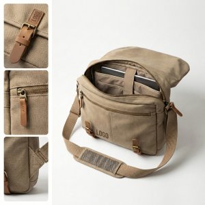 Heritage Canvas Commuter Satchel with Tech Protection