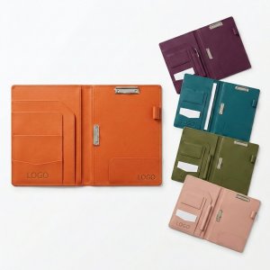 Professional Multi-Function Padfolio with Integrated Dual Clips